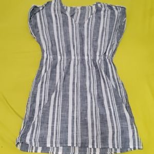Short Sleeve Waist Clinching Striped J. Crew Dress